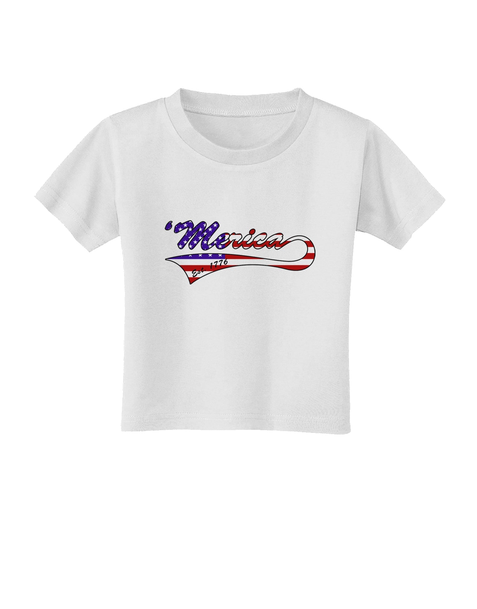 Merica Established 1776 - American Flag Style Toddler T-Shirt by TooLoud-Toddler T-Shirt-TooLoud-White-2T-Davson Sales