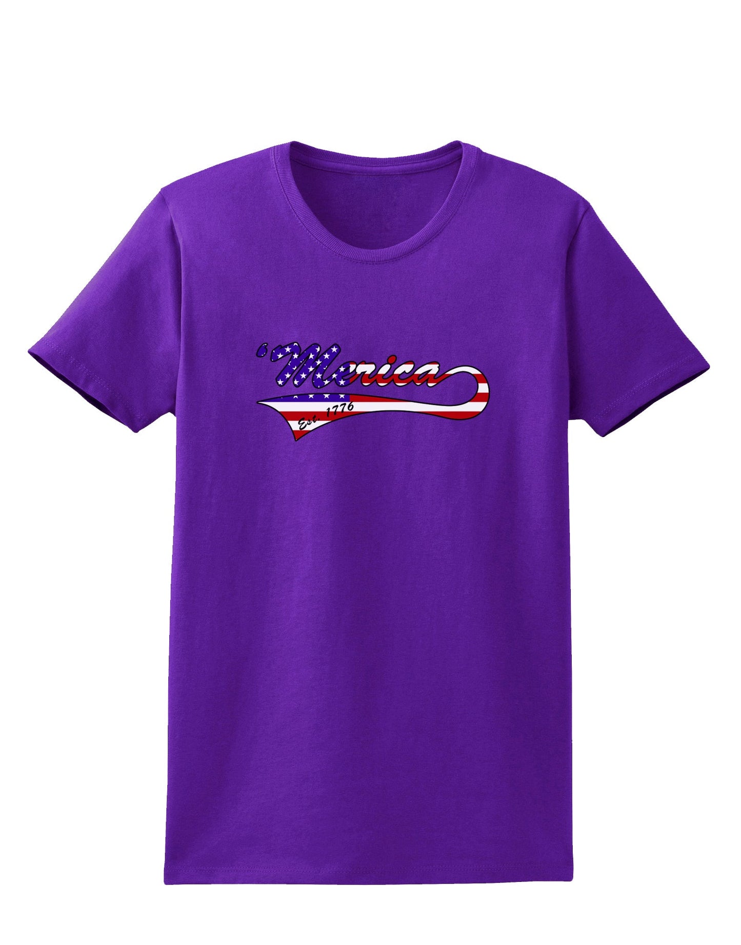 Merica Established 1776 - American Flag Style Womens Dark T-Shirt by TooLoud-Womens T-Shirt-TooLoud-Purple-X-Small-Davson Sales