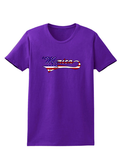 Merica Established 1776 - American Flag Style Womens Dark T-Shirt by TooLoud-Womens T-Shirt-TooLoud-Purple-X-Small-Davson Sales
