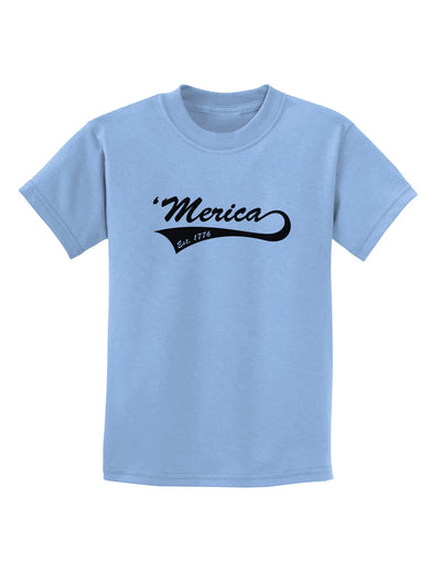 Merica Established 1776 Childrens T-Shirt by TooLoud-Childrens T-Shirt-TooLoud-Light-Blue-X-Small-Davson Sales