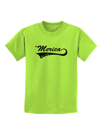 Merica Established 1776 Childrens T-Shirt by TooLoud-Childrens T-Shirt-TooLoud-Lime-Green-X-Small-Davson Sales