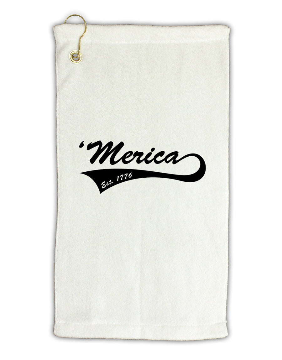 Merica Established 1776 Micro Terry Gromet Golf Towel 16 x 25 inch by TooLoud-Golf Towel-TooLoud-White-Davson Sales