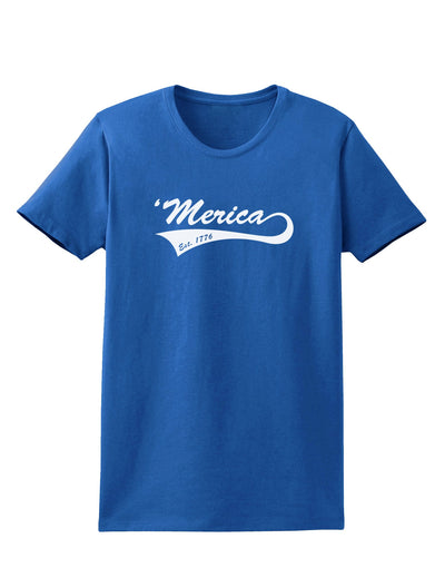Merica Established 1776 Womens Dark T-Shirt by TooLoud-Womens T-Shirt-TooLoud-Royal-Blue-X-Small-Davson Sales