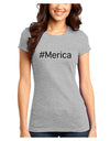 #Merica Juniors T-Shirt-Womens Juniors T-Shirt-TooLoud-Ash-Gray-Juniors Fitted XS-Davson Sales