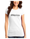 #Merica Juniors T-Shirt-Womens Juniors T-Shirt-TooLoud-White-Juniors Fitted XS-Davson Sales