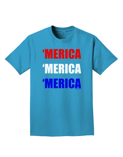 Merica Merica Merica - Red and Blue Adult Dark T-Shirt-Mens T-Shirt-TooLoud-Turquoise-Small-Davson Sales