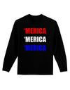 Merica Merica Merica - Red and Blue Adult Long Sleeve Dark T-Shirt-TooLoud-Black-Small-Davson Sales