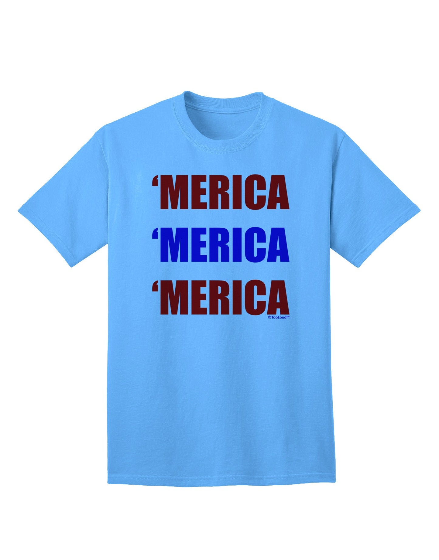 Merica Merica Merica - Red and Blue Adult T-Shirt-Mens T-Shirt-TooLoud-Aquatic-Blue-Small-Davson Sales