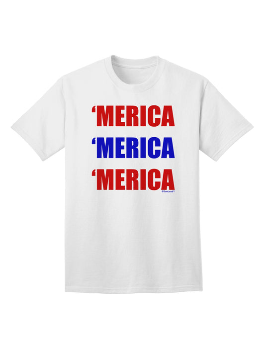 Merica Merica Merica - Red and Blue Adult T-Shirt-Mens T-Shirt-TooLoud-White-Small-Davson Sales