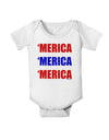 Merica Merica Merica - Red and Blue Baby Romper Bodysuit-Baby Romper-TooLoud-White-06-Months-Davson Sales