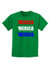 Merica Merica Merica - Red and Blue Childrens Dark T-Shirt-Childrens T-Shirt-TooLoud-Kelly-Green-X-Small-Davson Sales