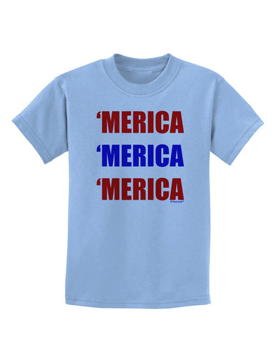 Merica Merica Merica - Red and Blue Childrens T-Shirt-Childrens T-Shirt-TooLoud-Light-Blue-X-Small-Davson Sales