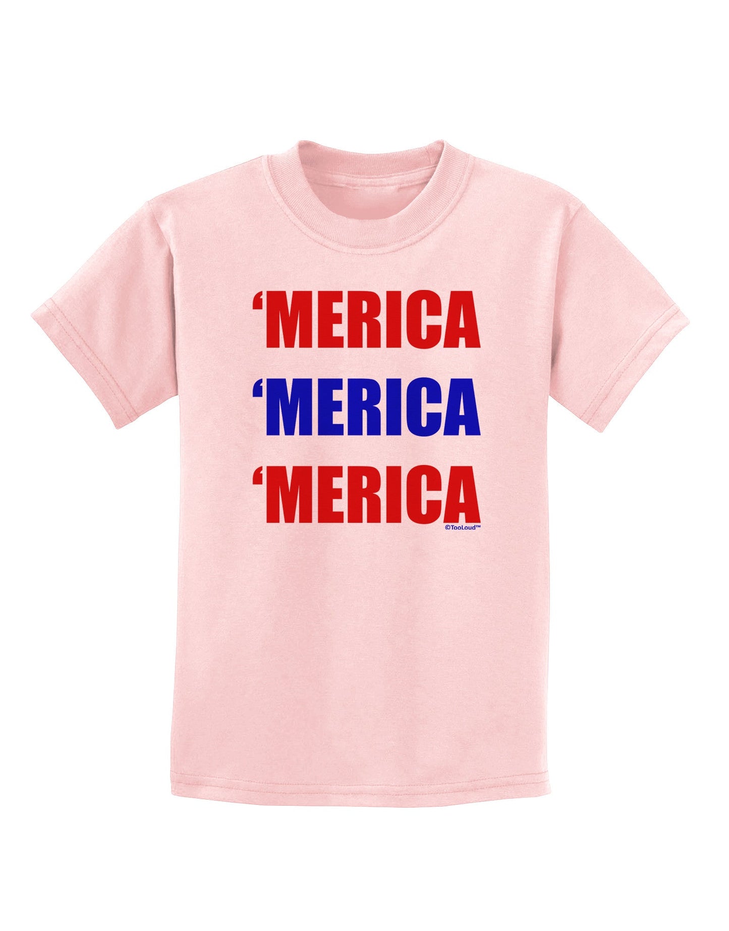 Merica Merica Merica - Red and Blue Childrens T-Shirt-Childrens T-Shirt-TooLoud-PalePink-X-Small-Davson Sales