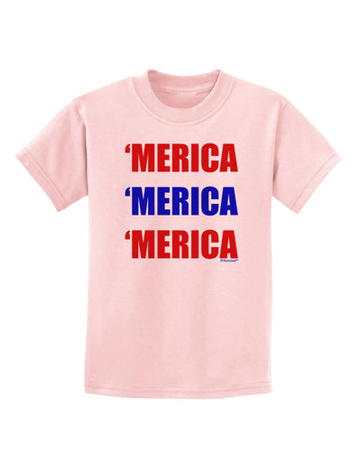 Merica Merica Merica - Red and Blue Childrens T-Shirt-Childrens T-Shirt-TooLoud-PalePink-X-Small-Davson Sales