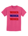 Merica Merica Merica - Red and Blue Childrens T-Shirt-Childrens T-Shirt-TooLoud-Sangria-X-Small-Davson Sales