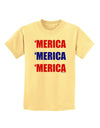 Merica Merica Merica - Red and Blue Childrens T-Shirt-Childrens T-Shirt-TooLoud-Daffodil-Yellow-X-Small-Davson Sales