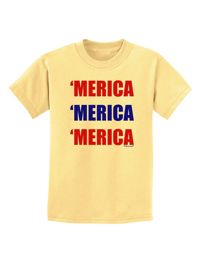 Merica Merica Merica - Red and Blue Childrens T-Shirt-Childrens T-Shirt-TooLoud-Daffodil-Yellow-X-Small-Davson Sales