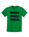 Merica Merica Merica - Red and Blue Childrens T-Shirt-Childrens T-Shirt-TooLoud-Kelly-Green-X-Small-Davson Sales