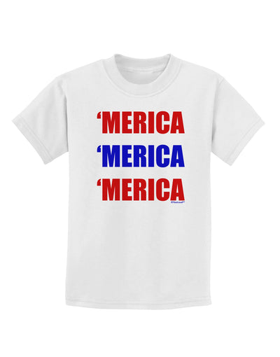 Merica Merica Merica - Red and Blue Childrens T-Shirt-Childrens T-Shirt-TooLoud-White-X-Small-Davson Sales