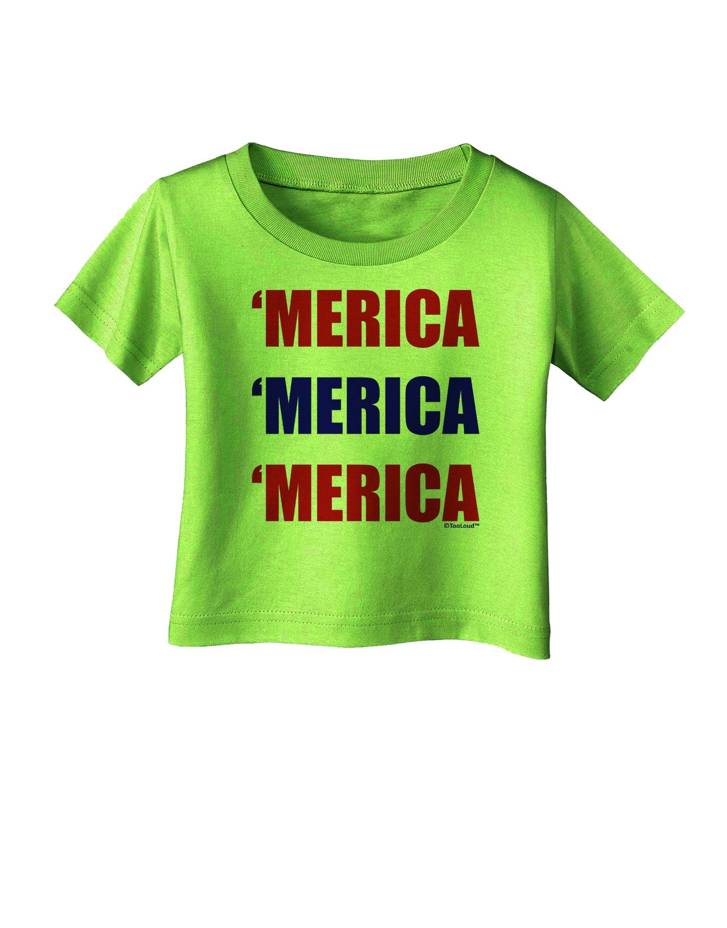 Merica Merica Merica - Red and Blue Infant T-Shirt-Infant T-Shirt-TooLoud-Lime-Green-06-Months-Davson Sales