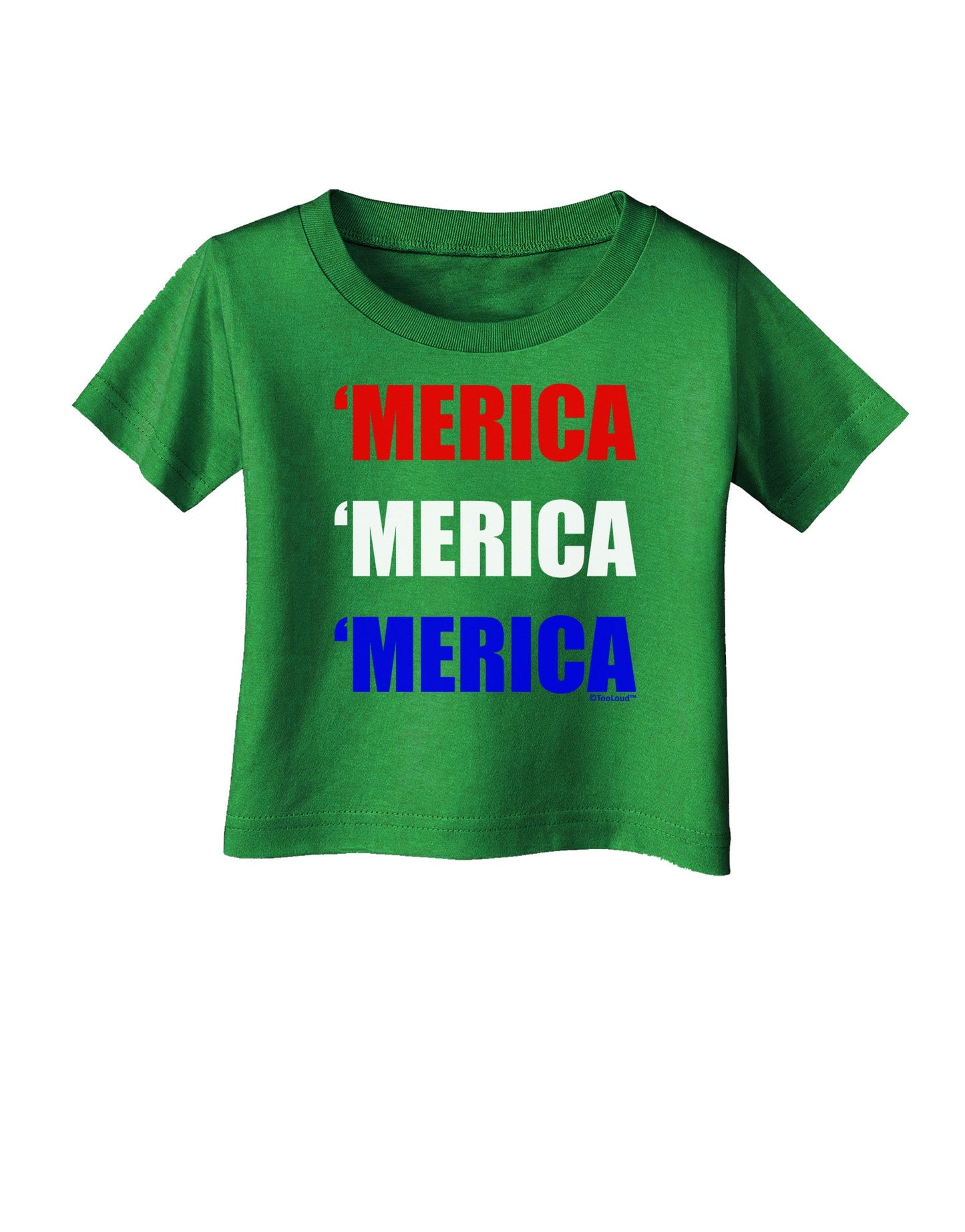 Merica Merica Merica - Red and Blue Infant T-Shirt Dark-Infant T-Shirt-TooLoud-Clover-Green-06-Months-Davson Sales