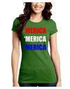 Merica Merica Merica - Red and Blue Juniors Crew Dark T-Shirt-T-Shirts Juniors Tops-TooLoud-Kiwi-Green-Juniors Fitted Small-Davson Sales