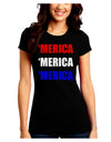 Merica Merica Merica - Red and Blue Juniors Crew Dark T-Shirt-T-Shirts Juniors Tops-TooLoud-Black-Juniors Fitted Small-Davson Sales