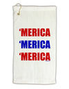 Merica Merica Merica - Red and Blue Micro Terry Gromet Golf Towel 16 x 25 inch-Golf Towel-TooLoud-White-Davson Sales