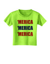 Merica Merica Merica - Red and Blue Toddler T-Shirt-Toddler T-Shirt-TooLoud-Lime-Green-2T-Davson Sales