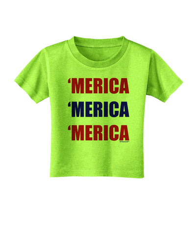 Merica Merica Merica - Red and Blue Toddler T-Shirt-Toddler T-Shirt-TooLoud-Lime-Green-2T-Davson Sales