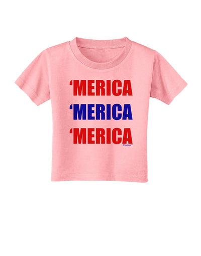 Merica Merica Merica - Red and Blue Toddler T-Shirt-Toddler T-Shirt-TooLoud-Candy-Pink-2T-Davson Sales