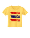 Merica Merica Merica - Red and Blue Toddler T-Shirt-Toddler T-Shirt-TooLoud-Yellow-2T-Davson Sales