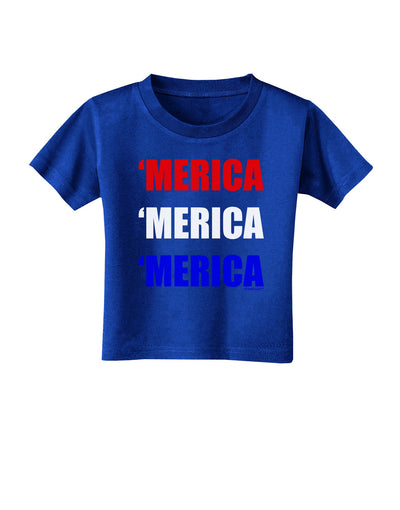 Merica Merica Merica - Red and Blue Toddler T-Shirt Dark-Toddler T-Shirt-TooLoud-Royal-Blue-2T-Davson Sales