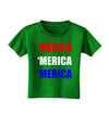 Merica Merica Merica - Red and Blue Toddler T-Shirt Dark-Toddler T-Shirt-TooLoud-Clover-Green-2T-Davson Sales