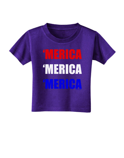 Merica Merica Merica - Red and Blue Toddler T-Shirt Dark-Toddler T-Shirt-TooLoud-Purple-2T-Davson Sales