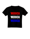 Merica Merica Merica - Red and Blue Toddler T-Shirt Dark-Toddler T-Shirt-TooLoud-Black-2T-Davson Sales