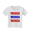 Merica Merica Merica - Red and Blue Toddler T-Shirt-Toddler T-Shirt-TooLoud-White-2T-Davson Sales