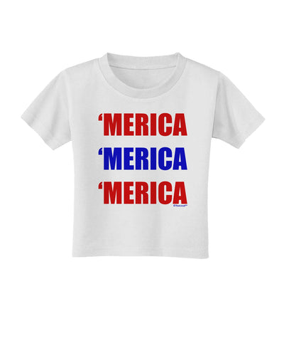 Merica Merica Merica - Red and Blue Toddler T-Shirt-Toddler T-Shirt-TooLoud-White-2T-Davson Sales