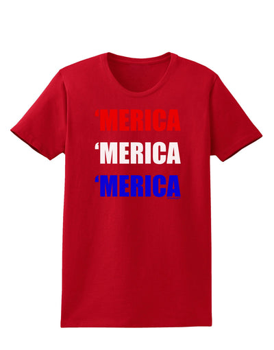 Merica Merica Merica - Red and Blue Womens Dark T-Shirt-TooLoud-Red-X-Small-Davson Sales