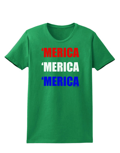 Merica Merica Merica - Red and Blue Womens Dark T-Shirt-TooLoud-Kelly-Green-X-Small-Davson Sales