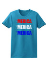 Merica Merica Merica - Red and Blue Womens Dark T-Shirt-TooLoud-Turquoise-X-Small-Davson Sales