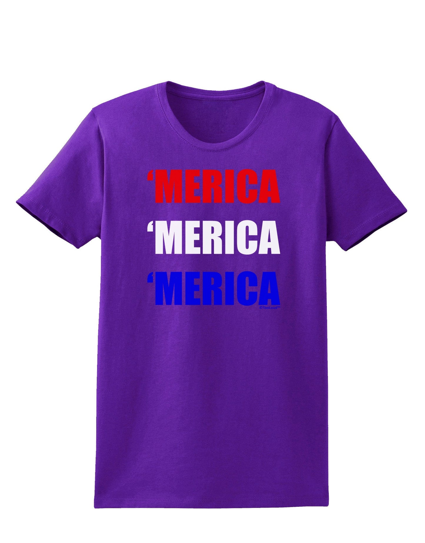 Merica Merica Merica - Red and Blue Womens Dark T-Shirt-TooLoud-Purple-X-Small-Davson Sales