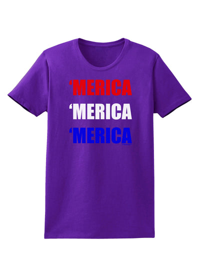 Merica Merica Merica - Red and Blue Womens Dark T-Shirt-TooLoud-Purple-X-Small-Davson Sales