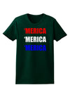 Merica Merica Merica - Red and Blue Womens Dark T-Shirt-TooLoud-Forest-Green-Small-Davson Sales