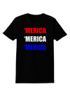 Merica Merica Merica - Red and Blue Womens Dark T-Shirt-TooLoud-Black-X-Small-Davson Sales