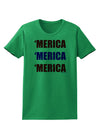 Merica Merica Merica - Red and Blue Womens T-Shirt-Womens T-Shirt-TooLoud-Kelly-Green-X-Small-Davson Sales