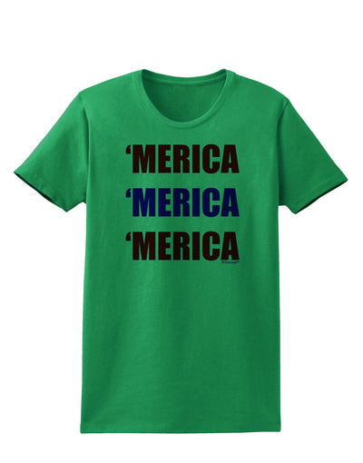 Merica Merica Merica - Red and Blue Womens T-Shirt-Womens T-Shirt-TooLoud-Kelly-Green-X-Small-Davson Sales