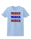 Merica Merica Merica - Red and Blue Womens T-Shirt-Womens T-Shirt-TooLoud-Light-Blue-X-Small-Davson Sales