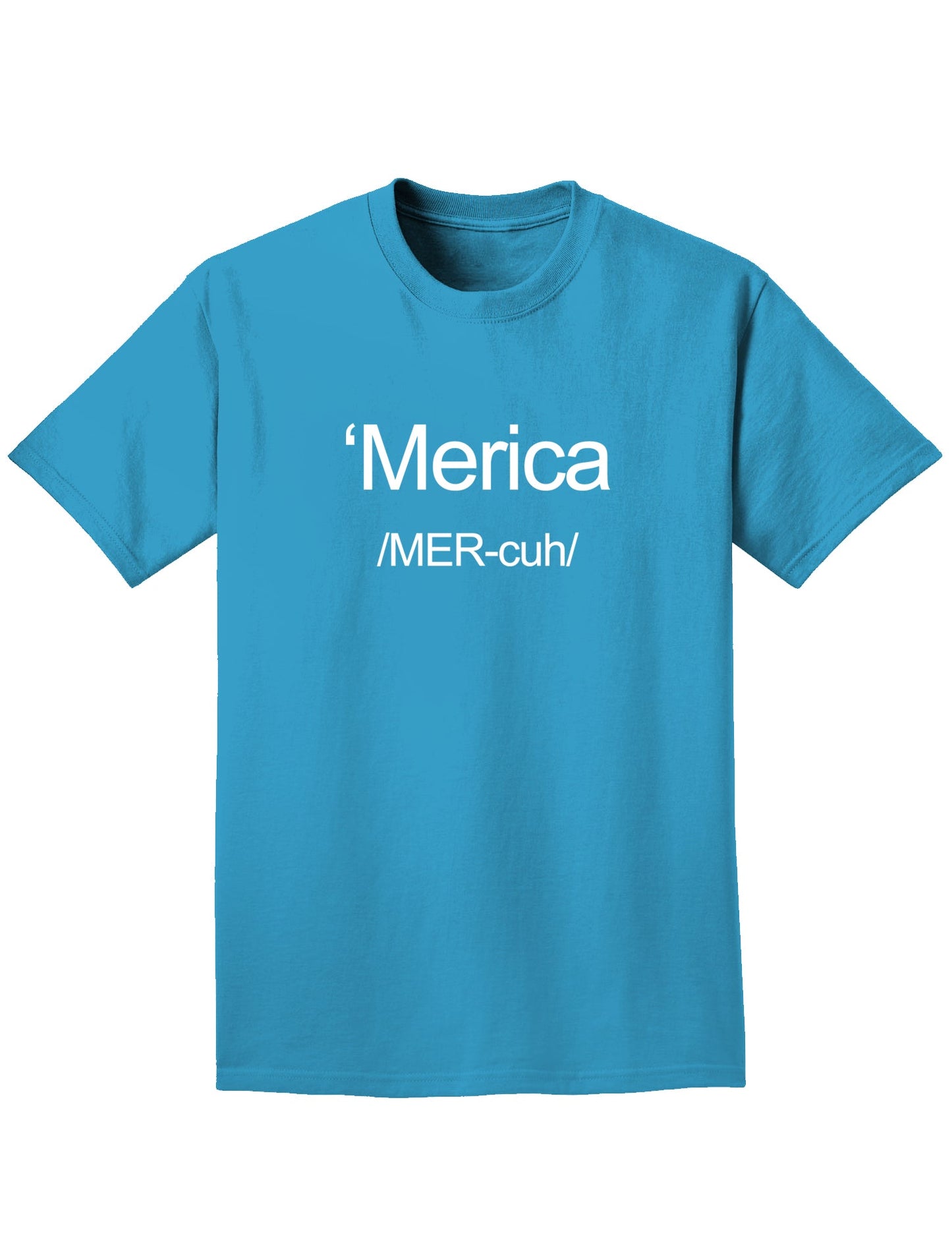 Merica Text Adult Dark T-Shirt-Mens T-Shirt-TooLoud-Turquoise-Small-Davson Sales