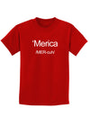 Merica Text Childrens Dark T-Shirt-Childrens T-Shirt-TooLoud-Red-X-Small-Davson Sales